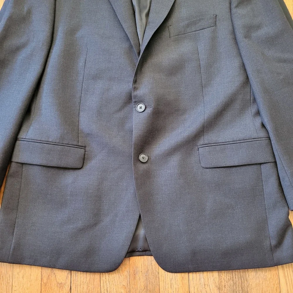 Austin Reed London 42R Charcoal Gray Wool Suit Blazer Pants Academia Preppy Twee